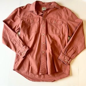 L.L. Bean Mens Traditional Fit Light Red Button Down Shirt Size M